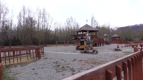 Bulldozer removing heavy objects 3 Stock Footage 103604772