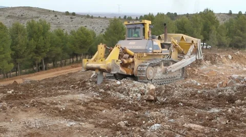 Bulldozer with ripper Stock Footage 6579002