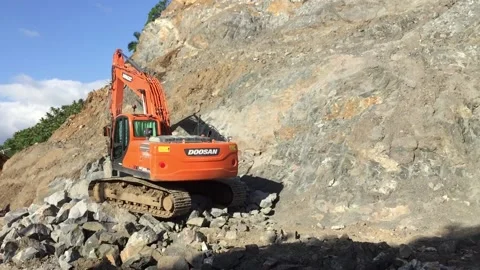 Bulldozer, Road construction, Passing through 스톡 동영상 142188567