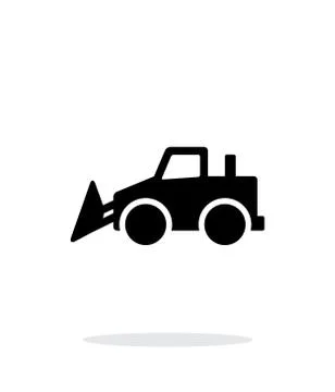Bulldozer simple icon on white background. Stock Illustration