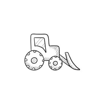 Bulldozer sketch icon Stock Illustration
