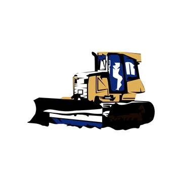 Bulldozer template 스톡 일러스트
