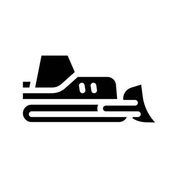 Bulldozer tractor glyph icon vector isolated illustration Illustrazione stock