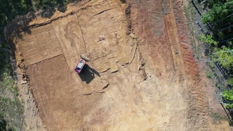 Bulldozer Tractor Working on the Field - Drone Footage 스톡 동영상 282995901