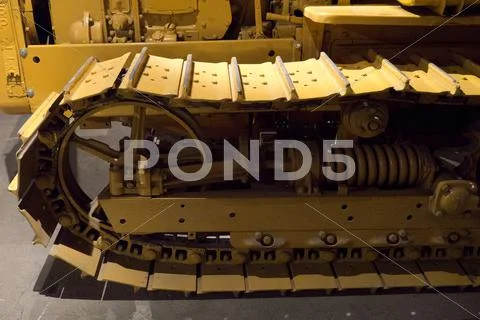 Bulldozer, treads Stock Photos