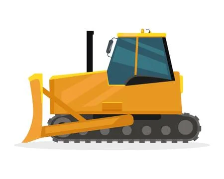 Bulldozer Vector Illustration in Flat Design Stock Illustration