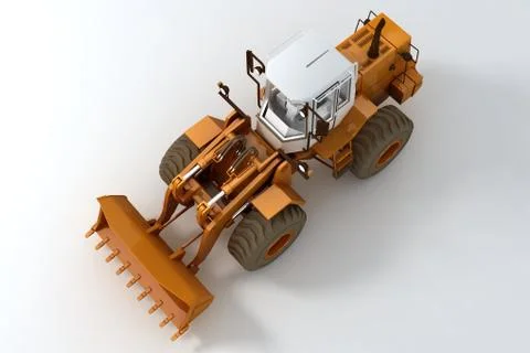 Bulldozer on wheels Stock Photos