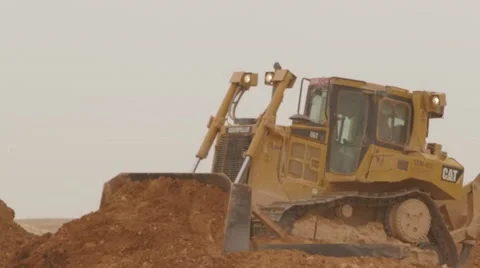 Bulldozer Work On Building Site Stock Footage 63170132