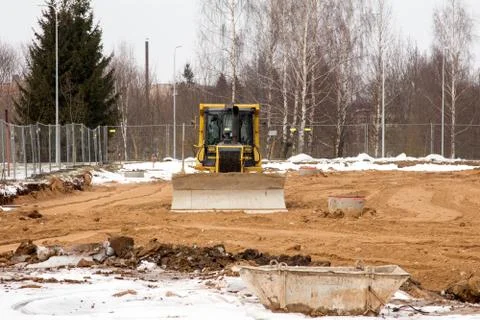 Bulldozer at work Stock Photos