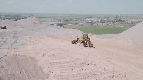 Bulldozer working in a career Video stock 104911203