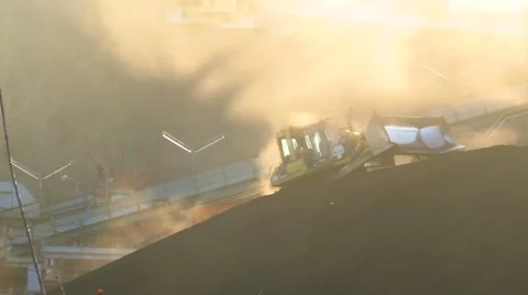 Bulldozer working with coal 스톡 동영상 65292899