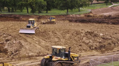 Bulldozer working on a Construction site Stock Footage 32481491