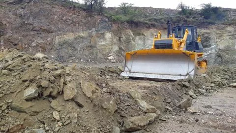 Bulldozer working Stock Photos