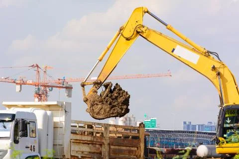 Bulldozer is working Foto stock