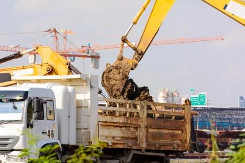 Bulldozer is working Foto stock