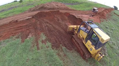 Bulldozer working on a pipeline Stock-Footage 40713794