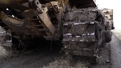 The bulldozer works Stock Footage 83297569