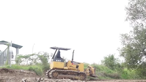 Bulldozers or loaders level mining land. Stock Footage 295361765