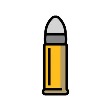 Bullet and shell casing color icon vector illustration Stock Illustration