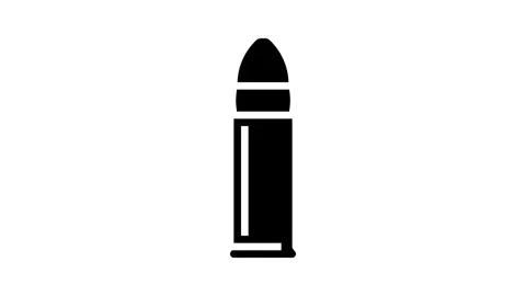 Bullet and shell casing glyph icon animation Stock Footage 326139675