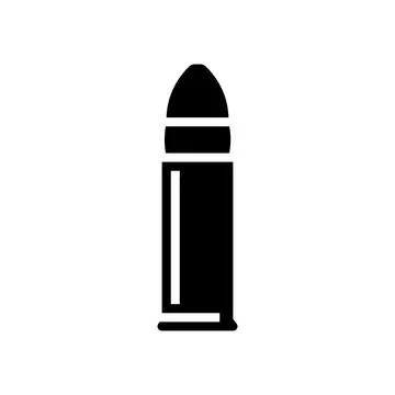 Bullet and shell casing glyph icon vector illustration イラスト素材