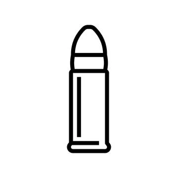 Bullet and shell casing line icon vector illustration Stock Illustration