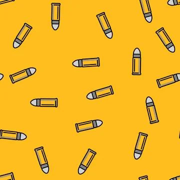 Bullet and shell casing vector seamless pattern Stock Illustration