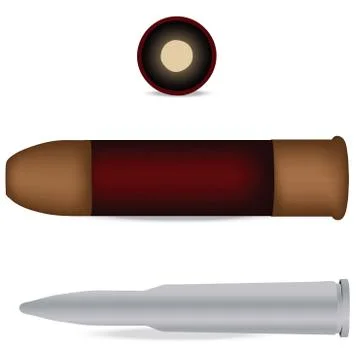 Bullet and shell isolated Stock Illustration