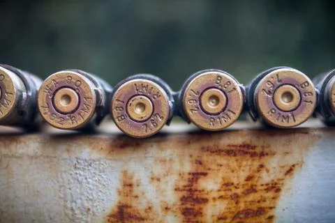 Bullet belt back Trigger Point Stock Photos