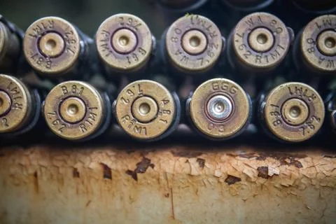 Bullet belt back Trigger Point Stock Photos