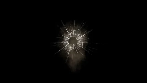 Bullet Breaking Glass Animation Stock Footage 333229754