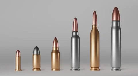 Bullet cartridges, ammunition for gun Stock Illustration