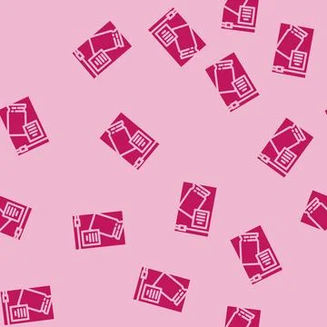 Bullet casing crime glyph vector seamless pattern Stock Illustration