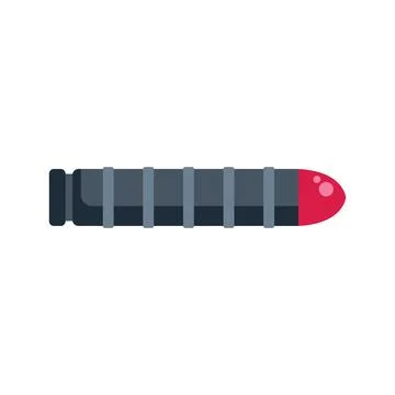Bullet casing with red tip laying horizontally Stock Illustration