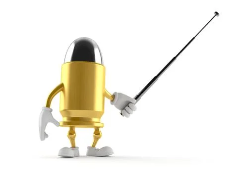 Bullet character with pointer stick Stock Illustration