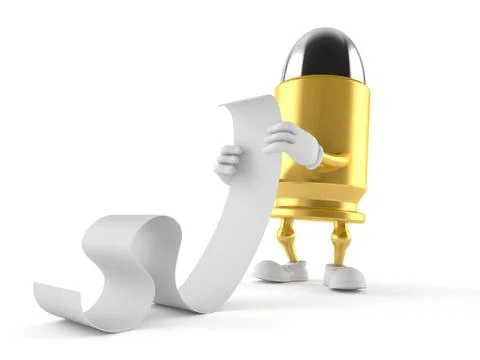 Bullet character reading long list Stock Illustration