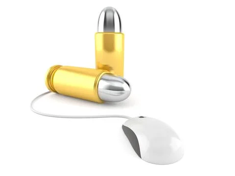 Bullet with computer mouse Stock Illustration