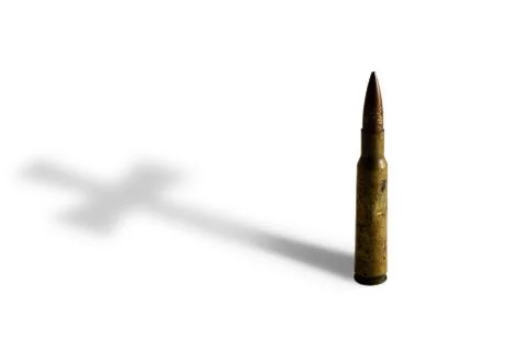Bullet with Cross Shadow Stock Photos