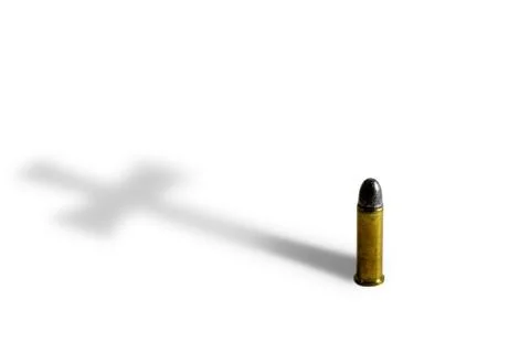 Bullet with Cross Shadow Foto stock