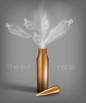 Bullet with demons Stock Illustration