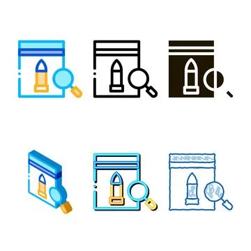 Bullet evidence poly bag icon diversity outline Stock Illustration