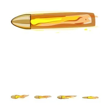 Bullet flying with speed and motion blur Stock Illustration