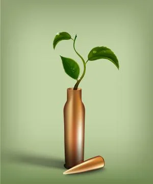 Bullet with green sprout inside Stock Illustration
