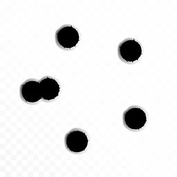 Bullet hole drip mark shoot. Shot impact gun, bullet hole hunshot vector stain Stock Illustration