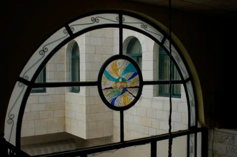 Bullet Hole of Temple Mount Window Stock Photos