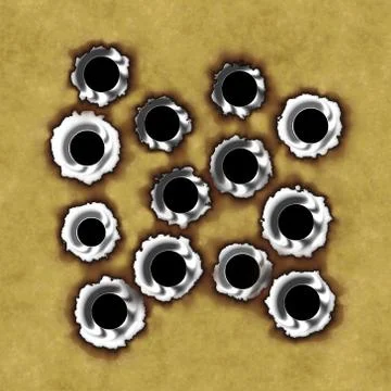 Bullet holes Stock Illustration