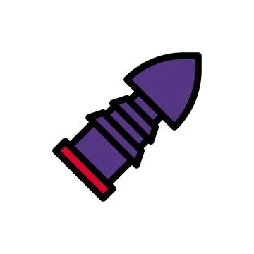 Bullet icon colored outline red purple colour military symbol perfect. Stock Illustration