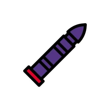 Bullet icon colored outline red purple colour military symbol perfect. Stock Illustration