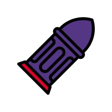 Bullet icon colored outline red purple colour military symbol perfect. Stock Illustration
