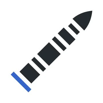 Bullet icon solid grey blue colour military symbol perfect. Stock Illustration